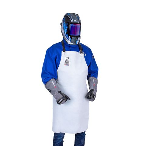 Blue Max A2 Chrome Leather Bib Apron with Webbing Straps