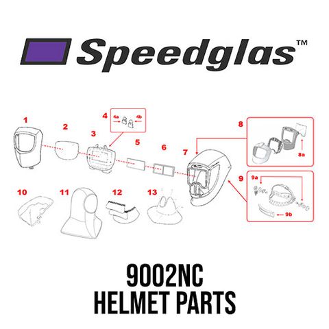 Speedglas 9002NC Helmet Parts Breakdown
