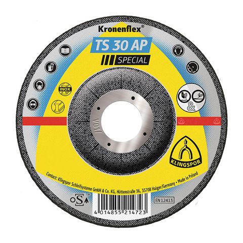 Klingspor Grinding Disc TS30AP 125 x 3.5 x 22mm PK10