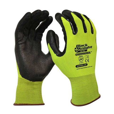 Maxisafe Black Knight Gripmaster Hi-Vis Gloves