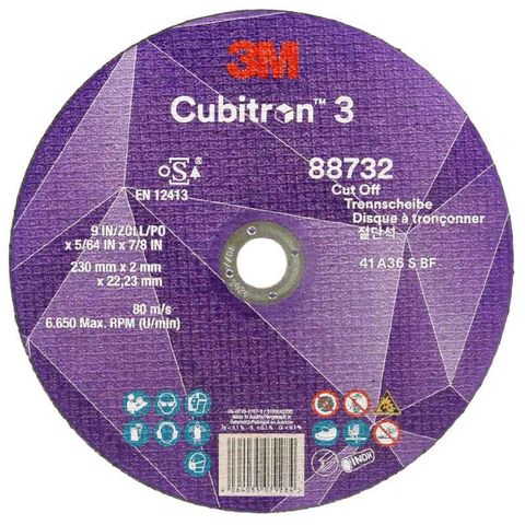 3M Cubitron 3 Cut-Off Wheel 230x2x22mm 36G PK25