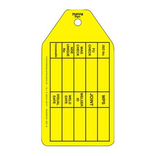 ISO QC Welding Tags 150mm x 80mm PK100