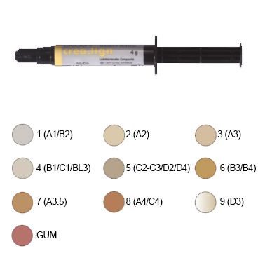 Crealign Opaque 8 A4/C4 Light Cure Composite 1pce