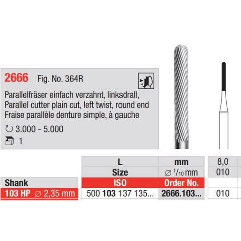 Parallel Cutter Plain Cut Left Twist Round End