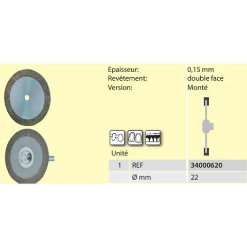 BesQual 3-Piece Diamond Disc Slotted 22mm X 0.17mm For Dental Lab Porcelain