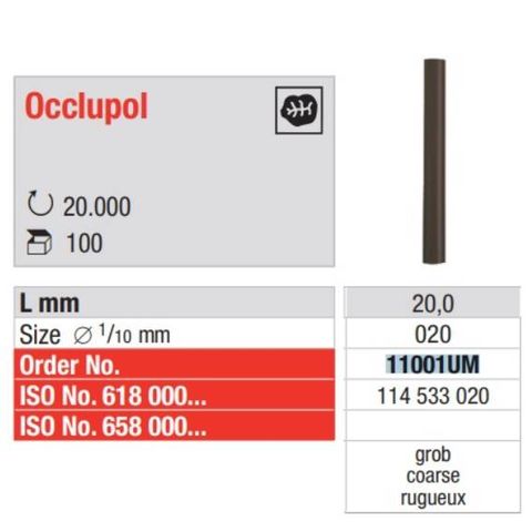 Occlupol Unmounted Brown 2mm 100pcs Coarse