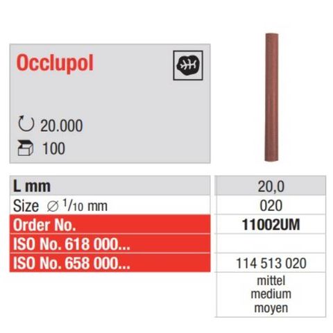 Occlupol Unmounted Red 2mm 100pcs