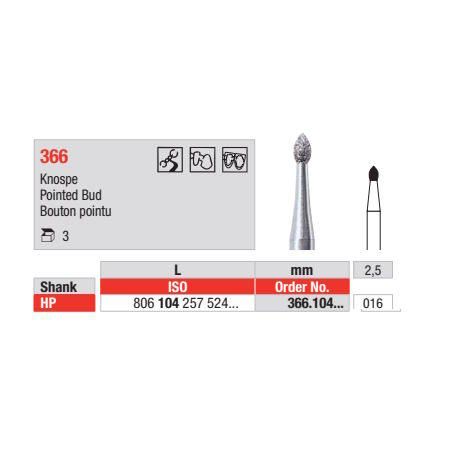 Diamond Bur 366.104.016HP 3pcs