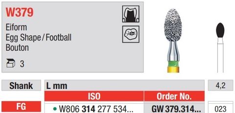 Diamond Bur GW 379.023 FG White Tiger