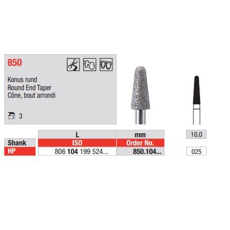 Diamond Bur 6850.025HP