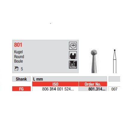 Edenta 801 FG Diamond Bur