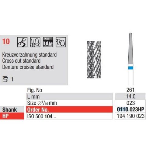 Carbide Bur 0110.023HP Cross Cut Coarse