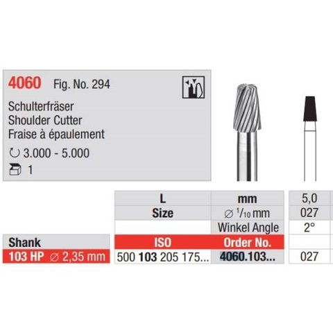 Carbide Milling Margin 4060.027HP Short