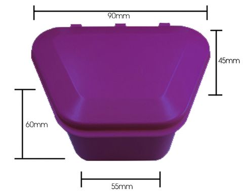 Denture Storage Box Purple 12pcs