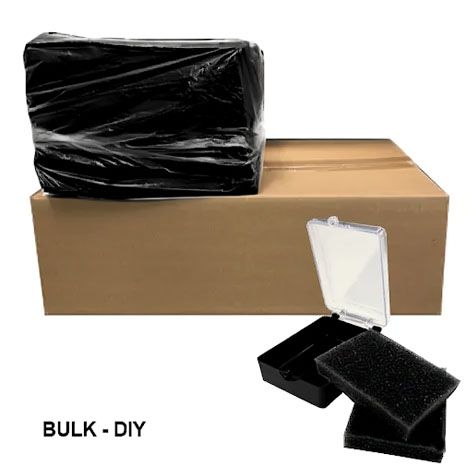 DIY Plastic Box 2" Black w/clear lid and foam (500pcs)