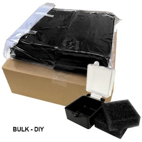 DIY Bulk Buy - Plastic Box 1" Black w/clear lid and foam (500pcs)