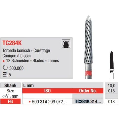 Finishing Burs TC284K.314.018 FG Torp 5pcs