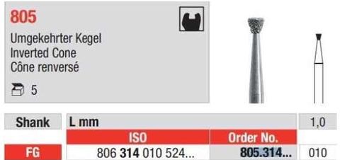 Diamond Bur 805.314.010 FG Packet