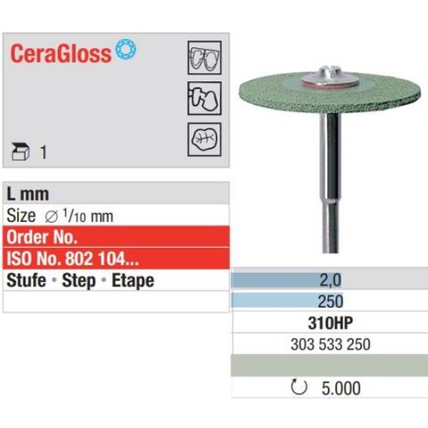 Cera Gloss HP Green Coarse Wheel 310HP