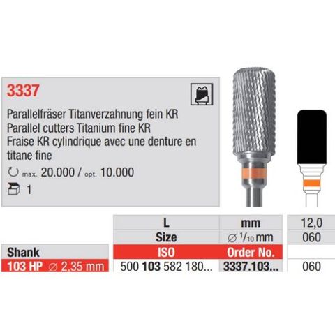 Parallel Cutter Fine Titanium Blades 3337.103.060HP