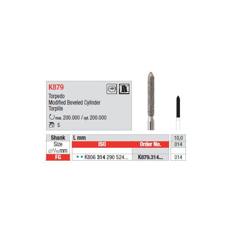 Diamond Bur 879K.314.014FG Packet