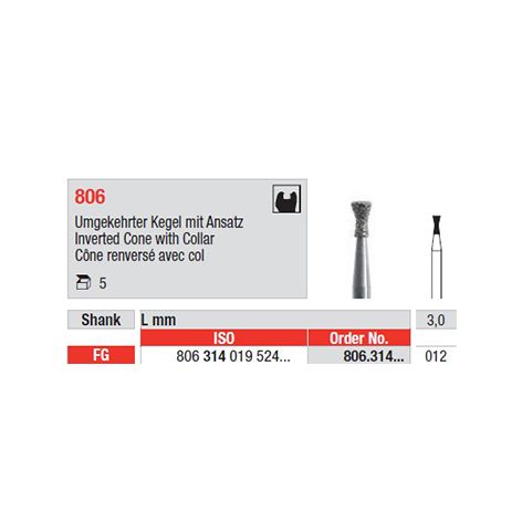 Diamond Bur 806.012FG Packet