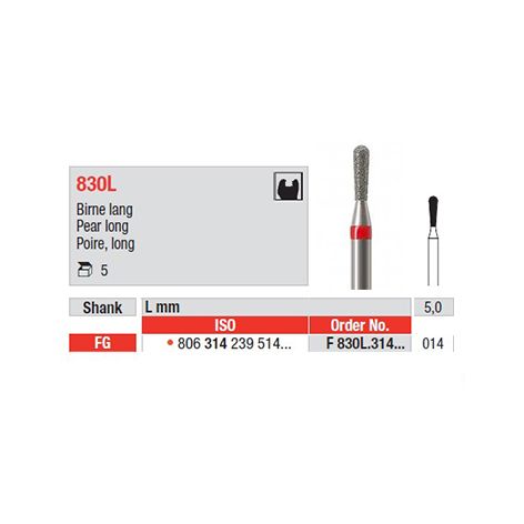Diamond Bur F830L.314..014 Packet