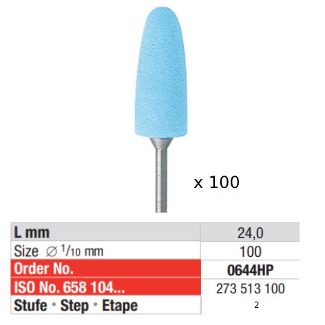 Acrylic Polisher HP Taperred Barrel  Light Blue-F