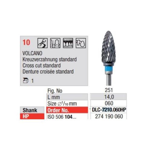 Carbide Bur 7210.060 DLC Volcano