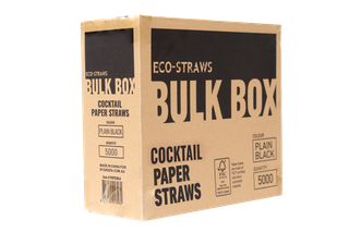 Bulk Box Paper Cocktail Straw - Black