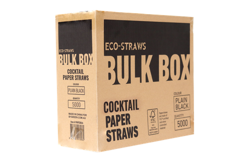 Bulk Box Paper Cocktail Straw - Black