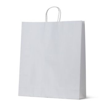 W3 Twist Handle Paper Carry Bag -  White