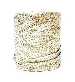 Raffia Roll - Star Gold On White