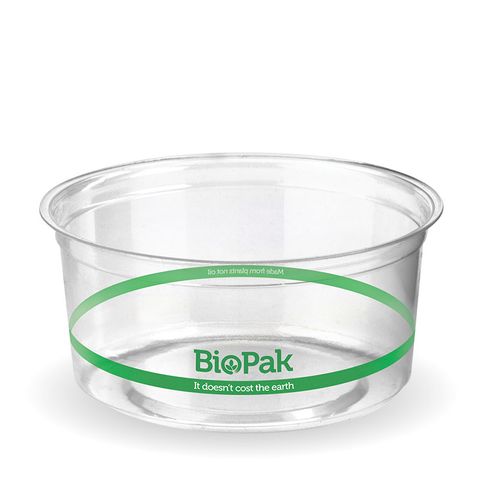 360ml PLA Deli Bowl - Green Stripe