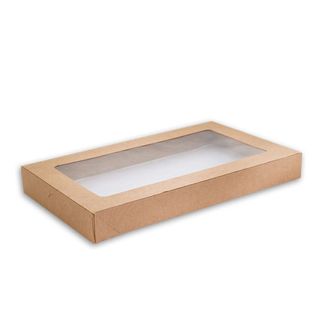 X-Small Kraft Catering Tray Window Lid