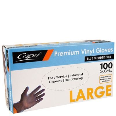 Large Blue Vinyl Glove Powder Free