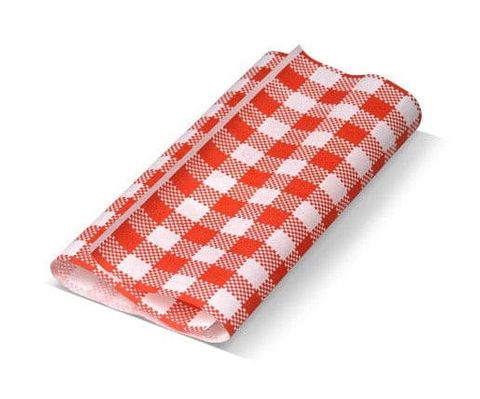 330 x 400mm Red Check Greaseproof Paper