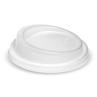 12/16oz Compostable Hot Cup Lid - White