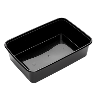 750ml Black Plastic Rectangle Container