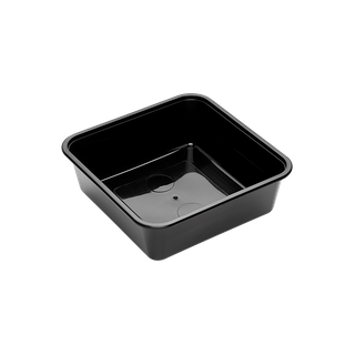 350ml Black Plastic Square Container