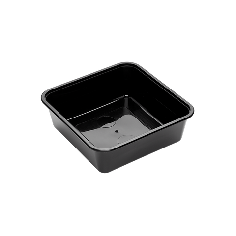 350ml Black Plastic Square Container