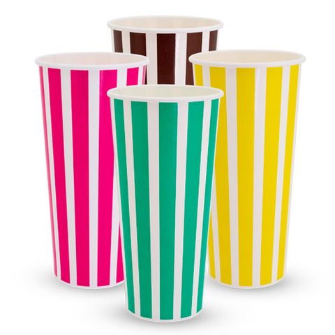 24oz (710ml) Candy Stripe Paper Cold Cup