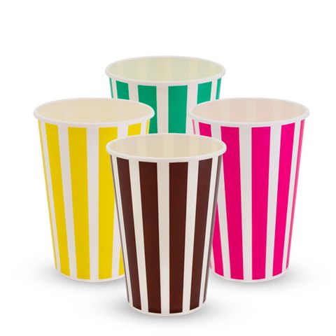 16oz (473ml) Candy Stripe Paper Cold Cup