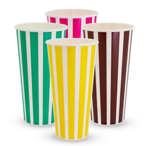 22oz (650ml) Candy Stripe Paper Cold Cup
