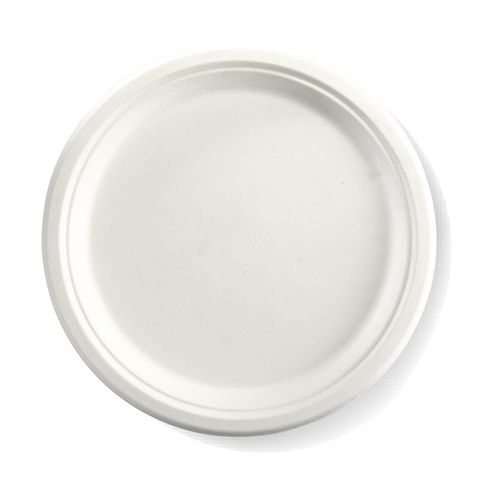 10 White Compostable Round Plate