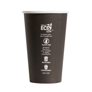 10oz (80mm) Single Wall Hot Cup - Black