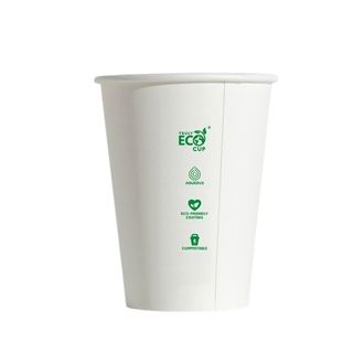 12oz Aqueous Single Wall Hot Cup - White