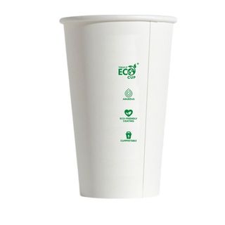 16oz Aqueous Single Wall Hot Cup - White