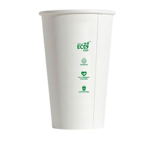 16oz Aqueous Single Wall Hot Cup - White