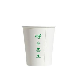 8oz Aqueous Single Wall Hot Cup - White
